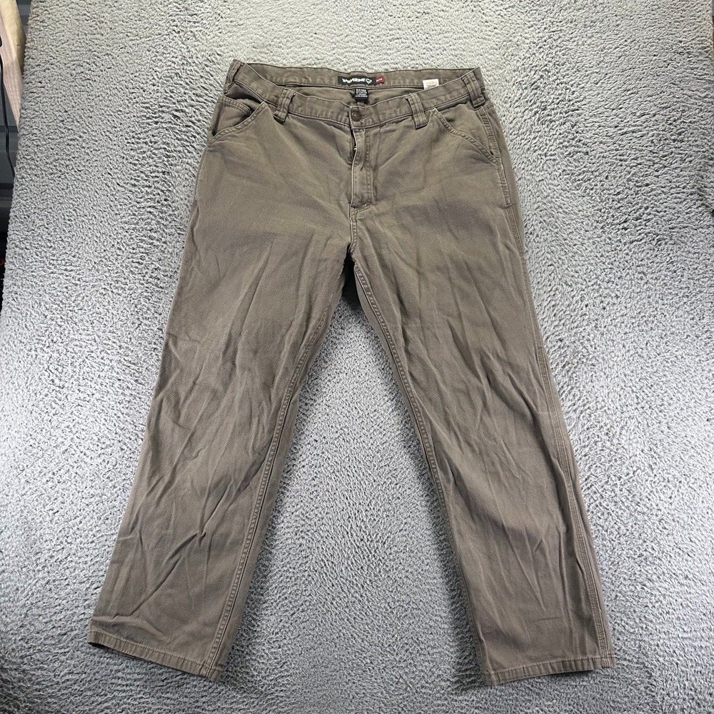 Wolverine Pant Mens 38x30 Gray Cotton Carpenter Straight Leg Workwear Stretch